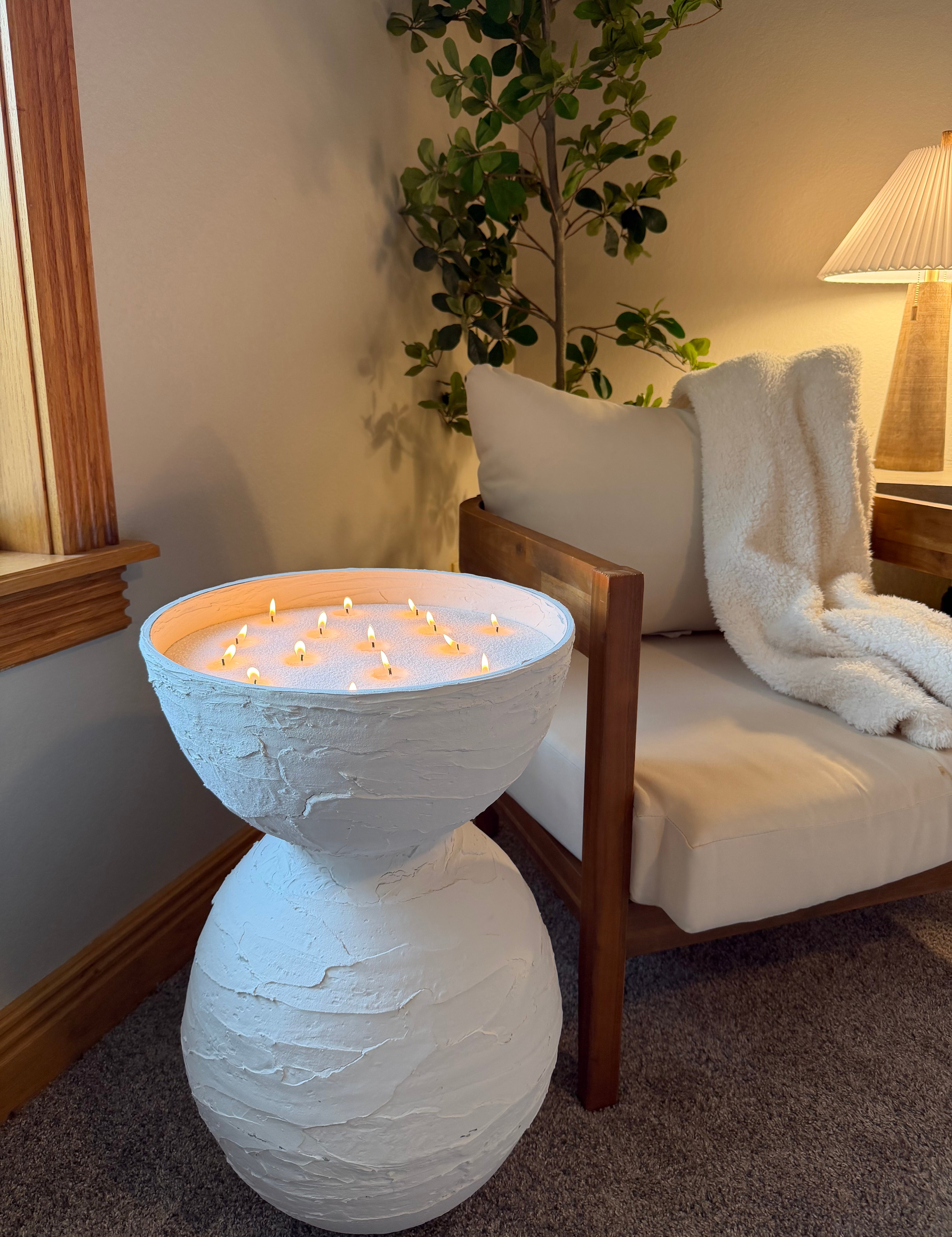 DIY Candle End Table: How to Turn 3 Planters Into One Giant Candle
