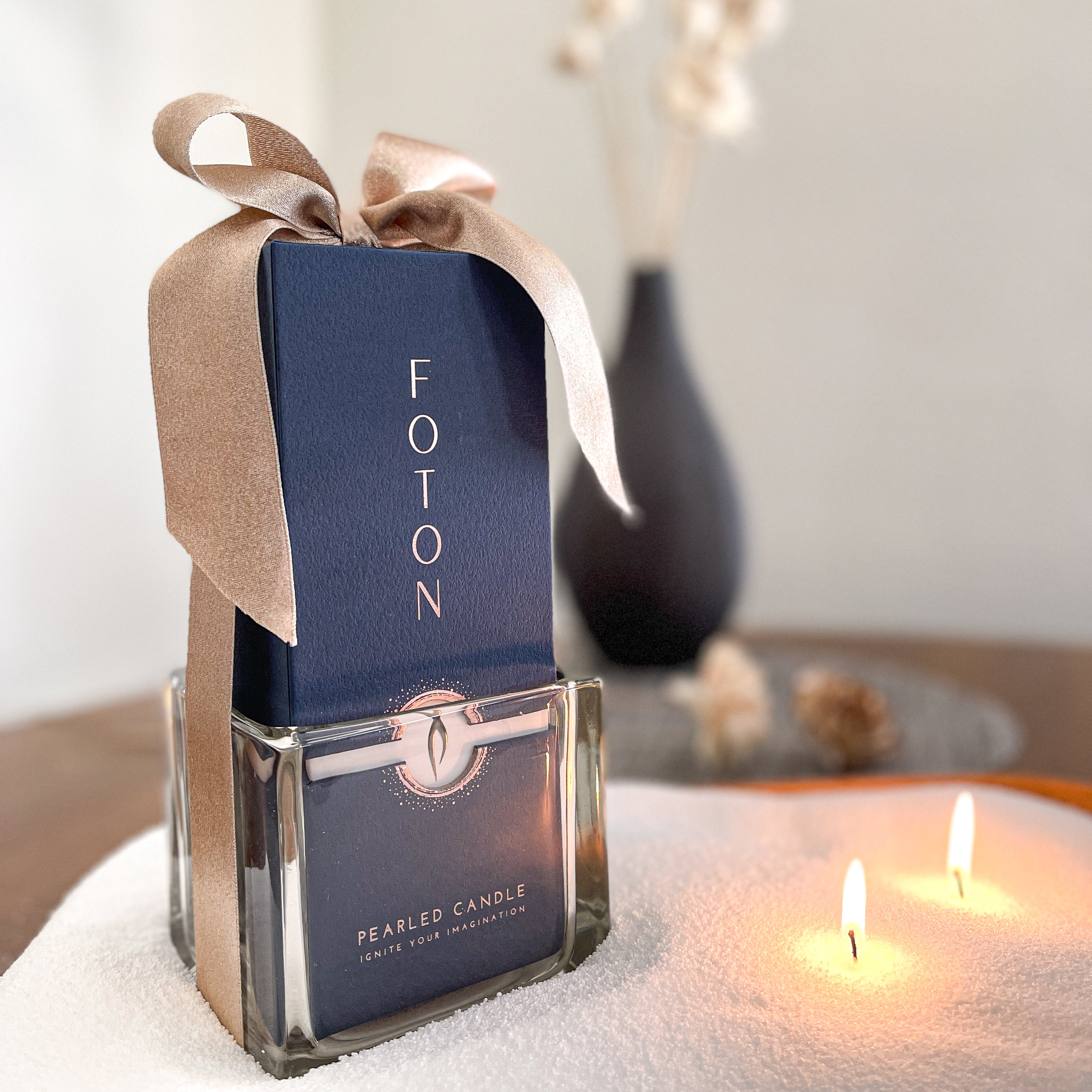 Gift Set with Vase - Scented White – FotonCandle