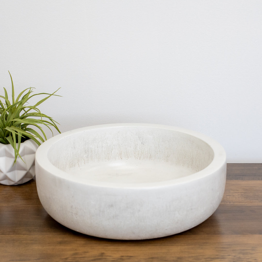 Round Concrete Candle Vessel - Grande