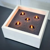 Square Concrete Candle Vessel